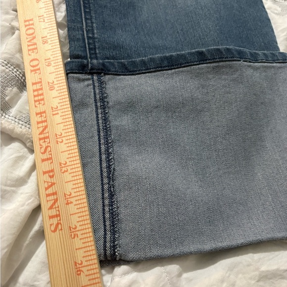 Goldenpoint Blue Ankle Cropped Jeans with Wide Cuff. Very Soft Stretchy Denim. - Picture 11 of 13